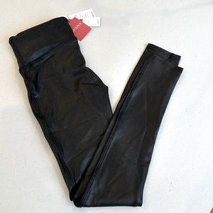 Spanx black  faux leather leggings NWT